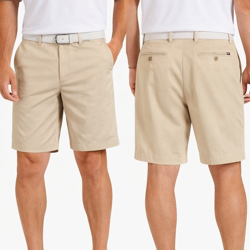 Classic Flat Front Men’s Shorts - Khaki